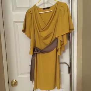 Mustard cocktail dress
